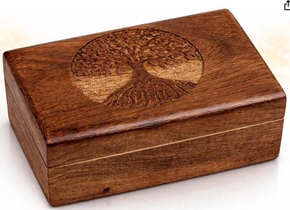 Handmade Wooden Jewelry & Keepsake Box, Decorative Storage home décor accent